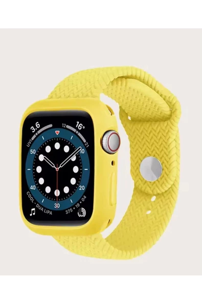 DKMProtect Apple watch 2 3 4 5 6 7 8 9 SE 42 44 45 49 mm Uyumlu A+ Silikon Hasır Desenli Kordon Bileklik