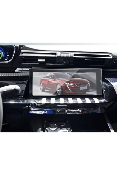 DKMProtect Peugeot 508 Gt Line Allure Multimedya Ekran Koruyucu Kırılmaz Şeffaf Temperli Nano Cam