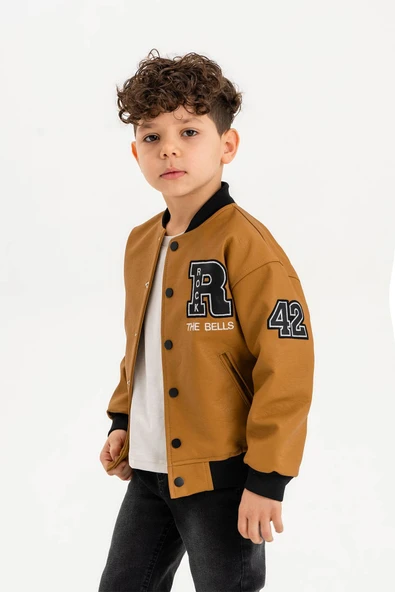 Çıtçıtlı Ribanalı Rock Nakışlı Erkek Çocuk Deri Ceket - 5