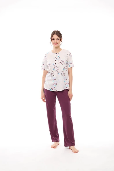 Pijadore 1450 Kadın Kısa Kollu Pijama Takım - 1