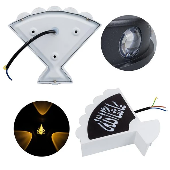 Powermaster PM-24454 3000K Maşallah Arapça Üçgen Dekoratif LED Duvar Aplik - 5