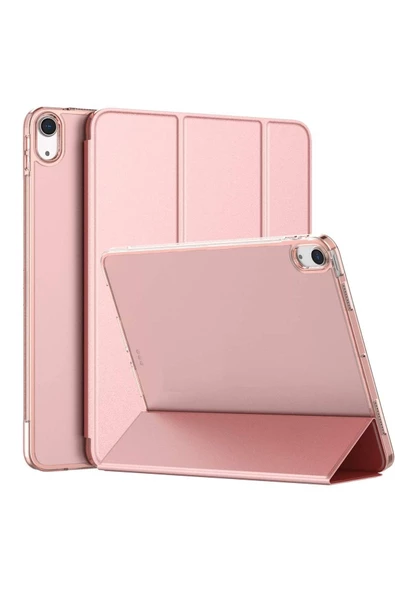 Apple Ipad 7. 8. 9. Nesil 10.2 Uyumlu Kılıf Pu Deri Smart Case 2021 2020 2019 Rose Gold