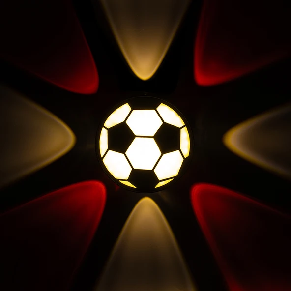 Powermaster PM-24456 Gün Işığı - Kırmızı Futbol Topu Dekoratif LED Duvar Aplik - 3