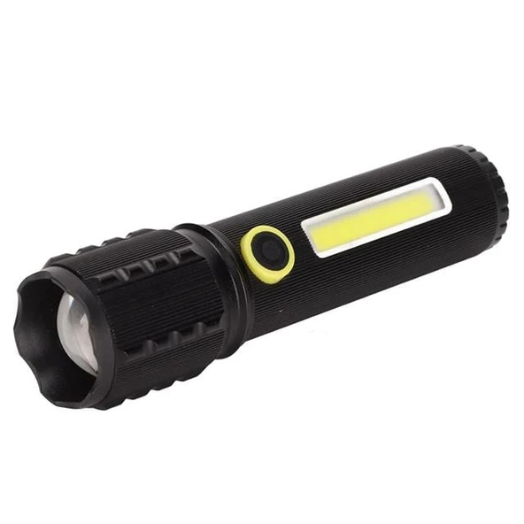 Powermaster JF-72 Power Led, COB Led Zoomlu Flash Özellikli Şarjlı Metal Kasa Profesyonel El Feneri - 4