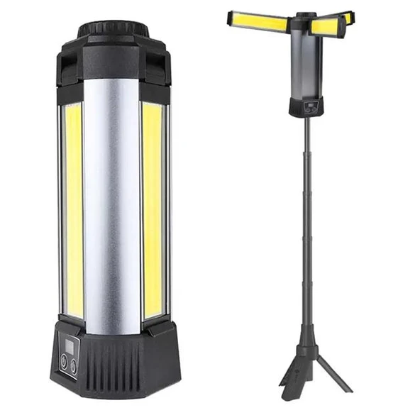 Powermaster PM-24566 35 Watt USB - Type-C Girişli P50 Ve Cob Ledli 3 Kanatlı Kollu Çalışma Lambası - 6