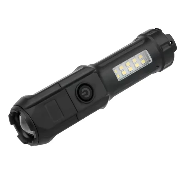 Powermaster 109-B Zoomlu Flash Özellikli SMD Ve Power LED’Li Şarjlı Plastik Kasa El Feneri (Powerbank Özellikli)