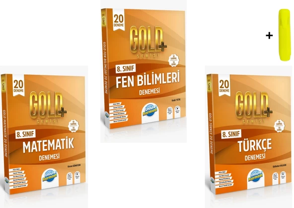 Ünlüler Karması 8. Sınıf Gold Matematik Fen Türkçe 20 Deneme Yeni