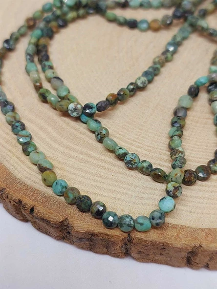 Afrika Turkuaz Taşı YASSI Dizi 2.5*4mm (51212) - Resim 3