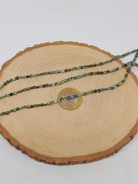 Afrika Turkuaz Taşı YASSI Dizi 2.5*4mm (51212) - Resim 2