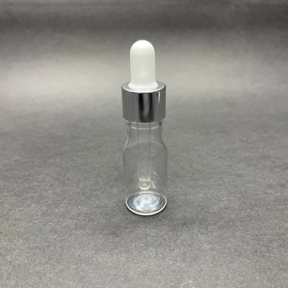 10 Ml Plastik Şişe Cam Damlalıklı  , Gümüş Metal Kapaklı , 10 Cc Cam Damlalıklı PE Şişe x 10 Adet - 2