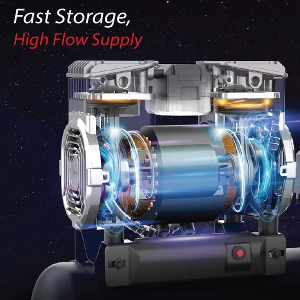 KOBB KBK25S 1.7HP 25Lt 8Bar Yağsız Sessiz Taşınabilir Hava Kompresörü - 7