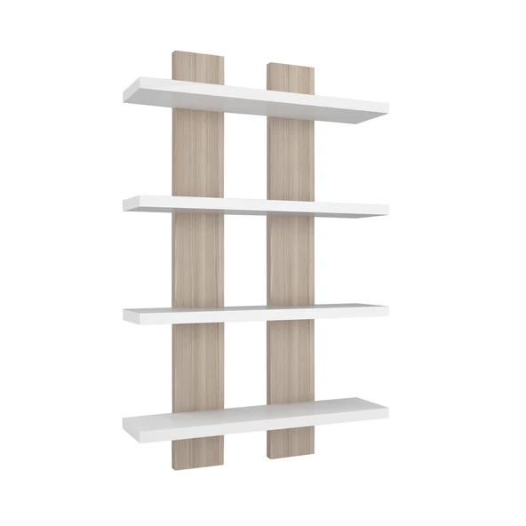 Modilayn NERGİS 4 Lü Duvar Rafı, Moderen Ahşap, baharatlık, çerçeve, Kitaplık - 4