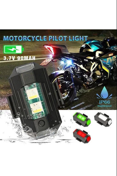 4 Adet Şarjlı Mini Led Işık/motor Çakar Led/drone Işığı/anti Çarpışma Uyarı Işığı - 2