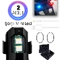 2 Adet Şarjlı Mini Led Işık/motor Çakar Led/drone Işığı/anti Çarpışma Uyarı Işığı