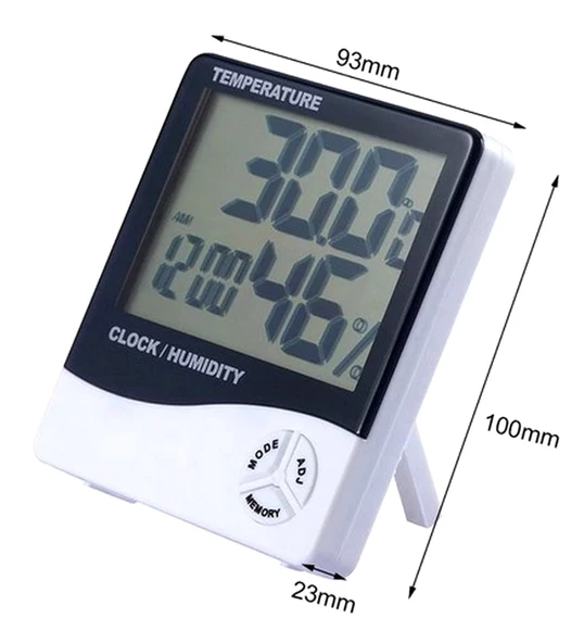 qasul Dijital Termometre Isı Nem Ölçer Oda Sıcaklık Alarmlı Masa Saati - 2