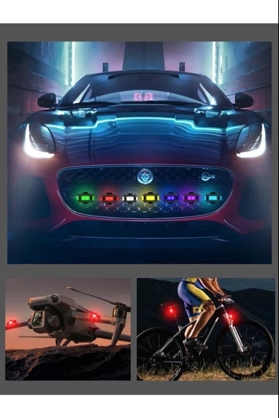 2 Adet Şarjlı Mini Led Işık/motor Çakar Led/drone Işığı/anti Çarpışma Uyarı Işığı - 2