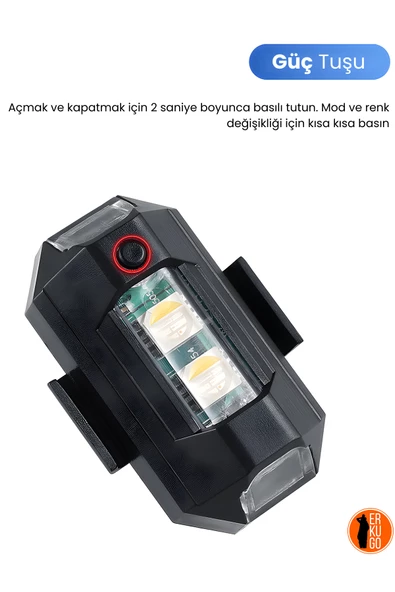 Şarjlı Mini Led Işık/motor Çakar Led/drone Işığı/anti Çarpışma Uyarı Işığı - 4