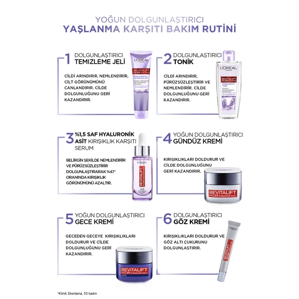 L'Oréal Paris Revitalift Filler Dolgunlaştırıcı Tonik 200ml - Hyaluronik Asit - 8