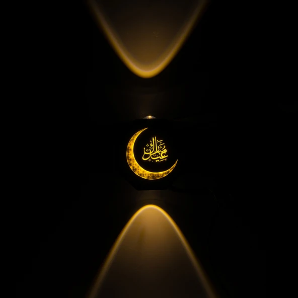 Powermaster Hilal Ay Dekorlu Duvar Aplik Dekoratif Gece Lambası Led Aydınlatma 115x115x51 mm - 3