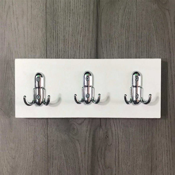 Modilayn Gardenya Ahşap Kapı Arkası Amerikan Askı 6'lı Duvar Askısı 10x30 cm