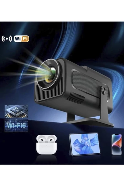 Torima  HY320 Siyah Taşınabilir Sinema Projektörü 4K 1080P Ev Sineması Bluetooth Android Akıllı Projeksiyon Wifi - 3