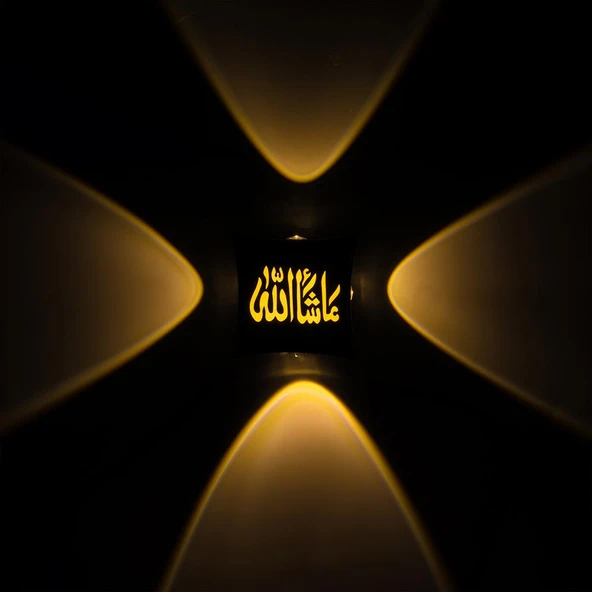 Ayt Powermaster Duvar Aplik Maşallah Dekorlu Dekoratif Gece Lambası Aplik Led Aydınlatma 95x95x50 mm - 6