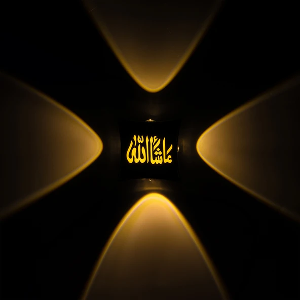 Ayt Powermaster Duvar Aplik Maşallah Dekorlu Dekoratif Gece Lambası Aplik Led Aydınlatma 95x95x50 mm - 3