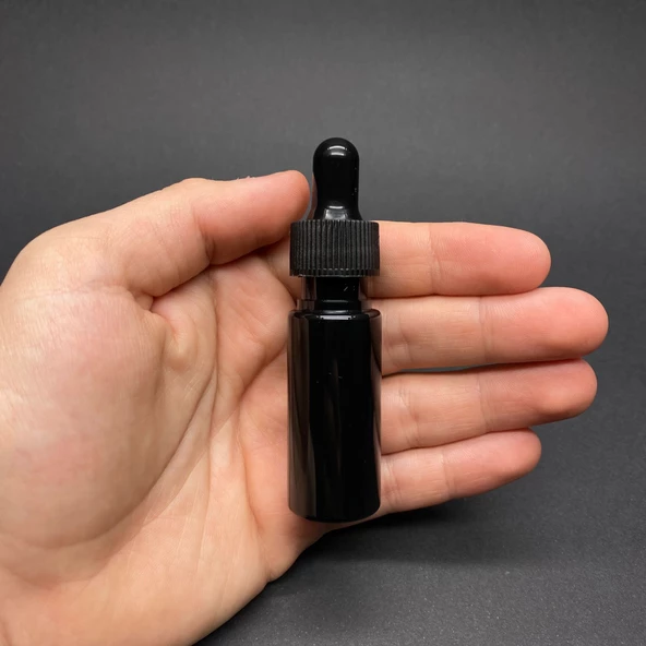 15 Ml Plastik Siyah Şişe Cam Damlalıklı  , Plastik Kapaklı , 15 Cc Cam Damlalıklı PE Şişe x 10 Adet