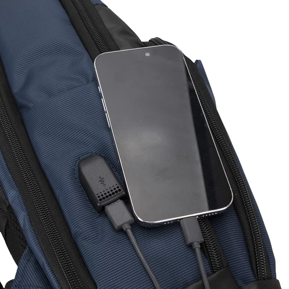 Plm Livorno-Usb 17 Lacivert  Notebook Sırt Çantası - 2