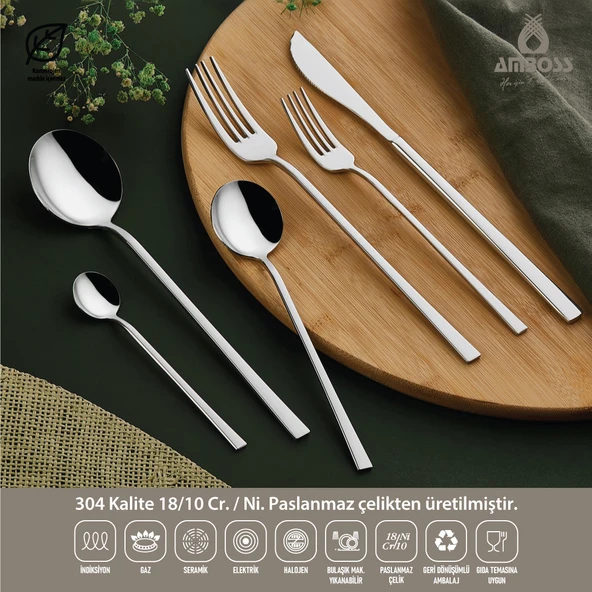 Amboss Ruby 72 Parça Çatal Kaşık Bıçak Seti