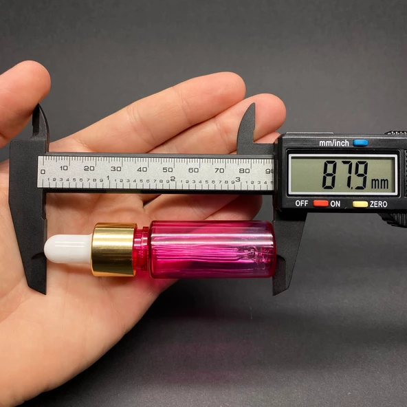 15 Ml Plastik Pembe Şişe Cam Damlalıklı  , Gold Metal Kapaklı , 15 Cc Cam Damlalıklı PE Şişe x 10 Adet - Resim 3