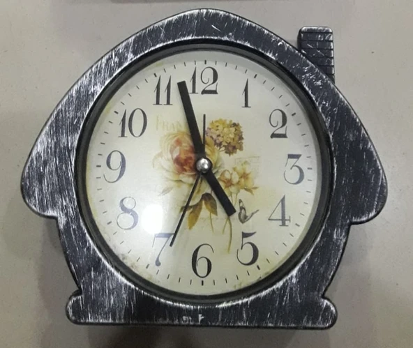 BZD 974 EV ŞEKİLLİ PLASTİK MASA SAATİ ( 1 ADET FİYATIDIR ) ürün görseli 1