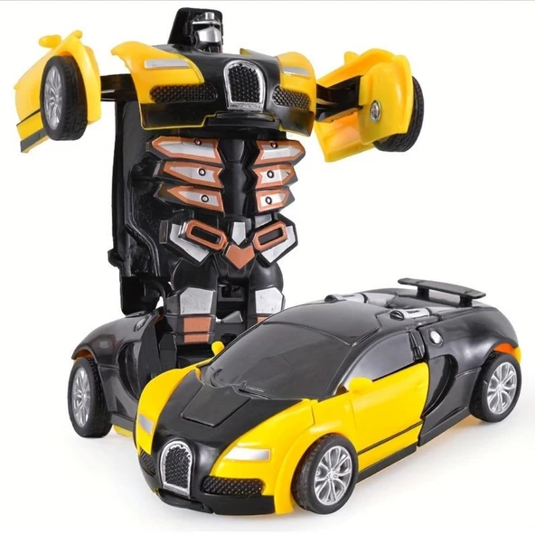 Çarpınca Dönüşebilen Sarı Araba Robot