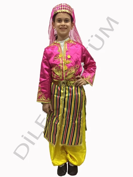 Zeybek Kız Çocuk Kostümü İzmir Zeybeği Kız Kıyafeti Folklör Kostüm