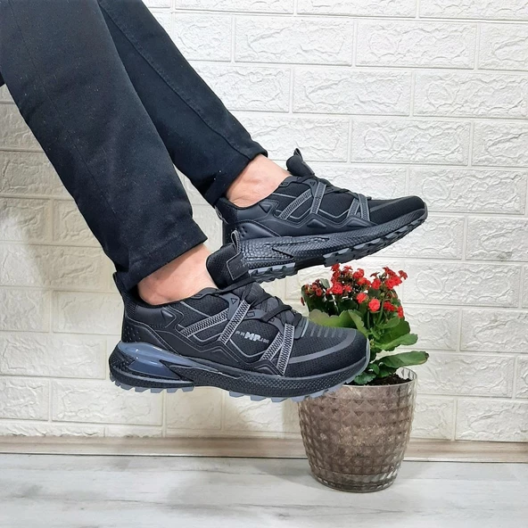 M.P. 1642 Siyah Memoryfoam Rahat kaydırmaz Spor Ayakkabı - 4