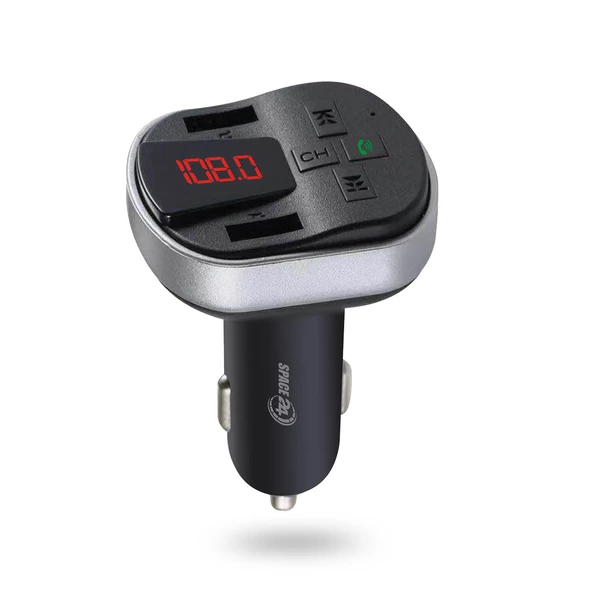 Space24 SP121 Bluetooth Dahili Mikrofon USB AUX TF Kart Çakmaklık Girişli FM Transmitter Siyah