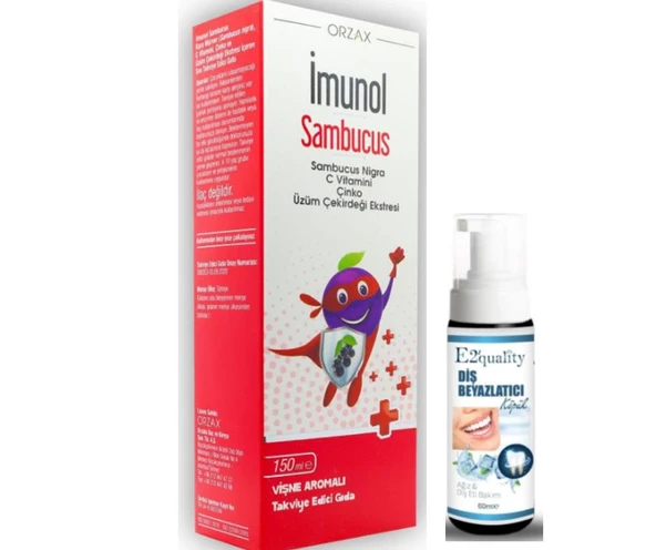 Orzax Ocean İmunol Sambucus Sıvı Takviye Edici Gıda 150 ml - Diş Beyazlatıcı Köpük Hediye
