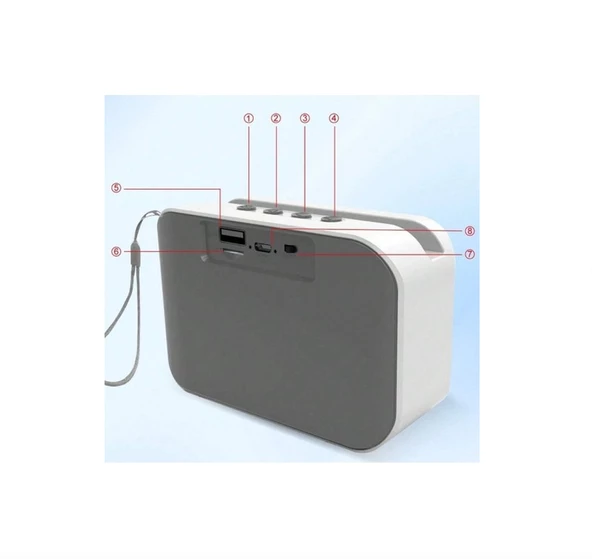 LED Işıklı Taşınabilir Bluetooth Hoparlör Yüksek Baslı Dinamik Hoparlör Aynı Zamanda Telefon Tutucu Özelliği Olan Hoparlör - 3