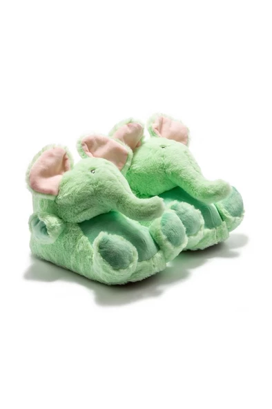 Twigy AA 0639 TW- ELEPHANT-2 Kadın Hayvanlı Panduf Yeşil 36-41 - 2