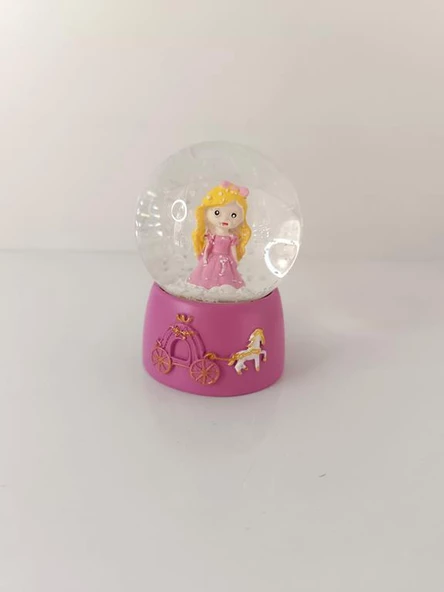 Kar Küresi Prenses Kraliçesi Işıklı Kar Küresi Ev Ofis Dekor Biblo Obje 9 cm - 7