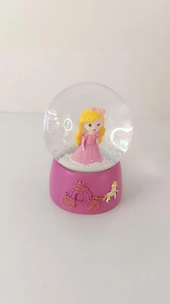 Kar Küresi Prenses Kraliçesi Işıklı Kar Küresi Ev Ofis Dekor Biblo Obje 9 cm - 4