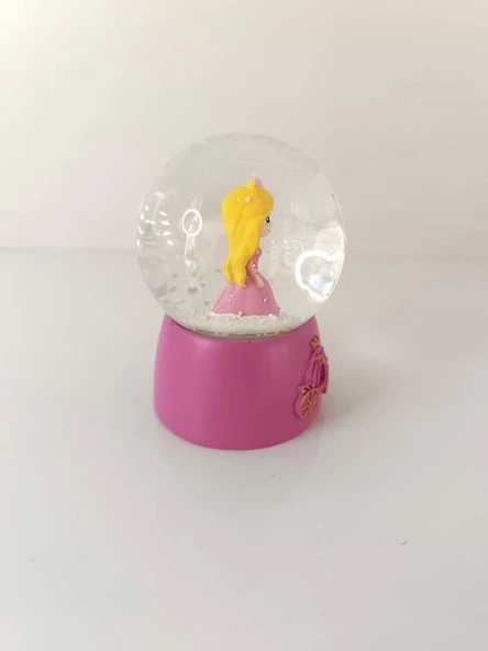 Kar Küresi Prenses Kraliçesi Işıklı Kar Küresi Ev Ofis Dekor Biblo Obje 9 cm - 6