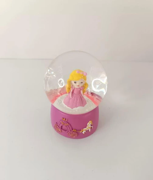 Kar Küresi Prenses Kraliçesi Işıklı Kar Küresi Ev Ofis Dekor Biblo Obje 9 cm - 3