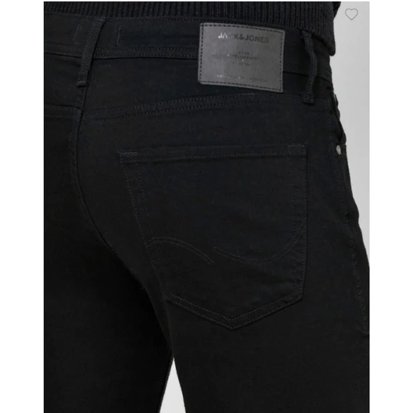 JACK JONES Glenn Model Siyah Dar Paça Kot Pantolon 12152346 - Resim 4