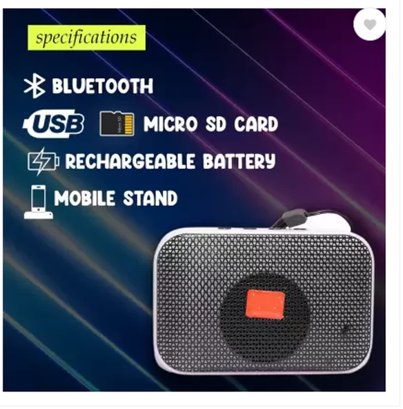 Yeni Nesil RGB Aydınlatmalı Bluetooth Hoparlör  Ve Telefon Tutacağı  SD KART, USB AUX girişli - 2