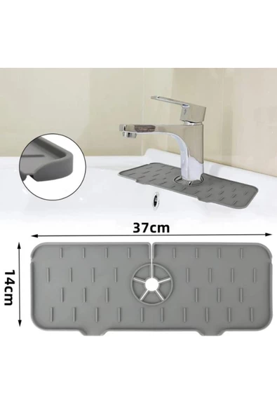 Tezgah Sıçrama Koruyucu Silikon Musluk Altı Mutfak Banyo Lavabo Akıtma Tahliye Ped Sabunluk Lavabo - 2