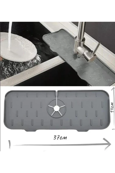 Tezgah Sıçrama Koruyucu Silikon Musluk Altı Mutfak Banyo Lavabo Akıtma Tahliye Ped Sabunluk Lavabo - 8