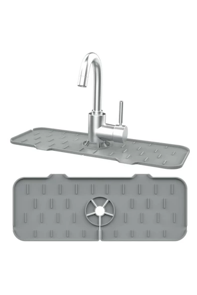 Tezgah Sıçrama Koruyucu Silikon Musluk Altı Mutfak Banyo Lavabo Akıtma Tahliye Ped Sabunluk Lavabo - 9