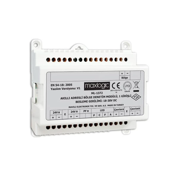 Maxlogic ML-1372 Akıllı Adresli Sistem Bölge Denetim Modülü, 1 Girişi ürün görseli