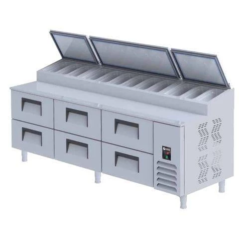 Iceinox Pizza Hazırlık Buzdolabı Çekmeceli GN 2/1-200: 6 Adet - 2
